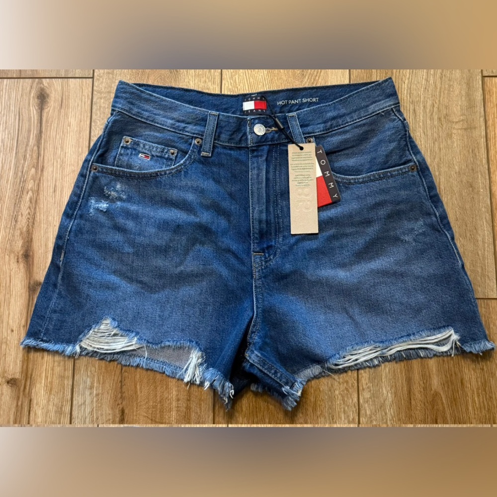 NWT Tommy Hilfiger Women's Distressed Blue Jean Shorts